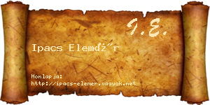 Ipacs Elemér névjegykártya